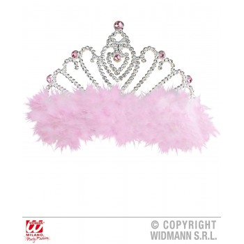 Tiara con Marabù Rosa -...