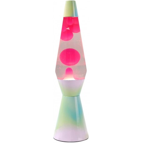 LAMPADA LED CAMBIA COLORE CON BASE ARGENTO - LAVA LAMP