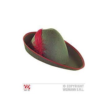 WIDMANN- Mini Tricorno Rosso con Finitura in Marabou in Feltro Cappello taglia unica Multicolore 06903 